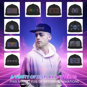 Gorra LED Programable al por Mayor con Pantalla RGB Personalizada, Control por Aplicación, Mensaje Desplazable en Idioma Personalizado, Gorra de Béisbol - Product Image 5
