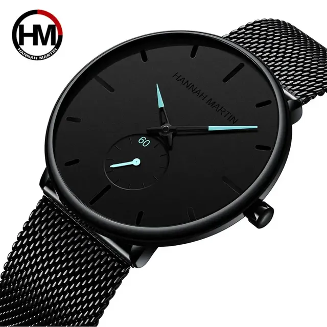 HANNAH MARTIN 2140 Fashion Men Quartz Wrist Watch Stainless Steel Water Resistant Male Wristwatches Luxury Watch