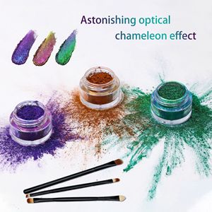 SH Polvere Glitter Magica Effetto Specchio Camaleonte 12 <span class=keywords><strong>Colori</strong></span> di Alta Qualità per Nail Art Fai da Te e Ombretto - Product Image 3