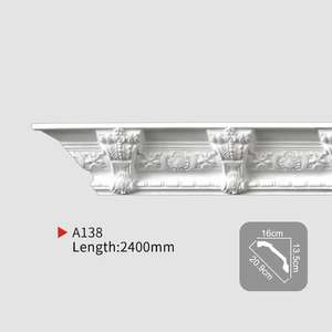 Moldura Decorativa <span class=keywords><strong>de</strong></span> Techo <span class=keywords><strong>de</strong></span> Poliuretano Estilo Europeo, Color Blanco, <span class=keywords><strong>para</strong></span> Decoración <span class=keywords><strong>de</strong></span> Interiores <span class=keywords><strong>de</strong></span> Villas y Hoteles - Product Image 2