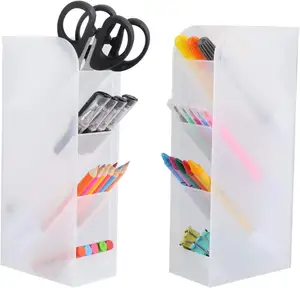 Trois couleurs personnalisé bureau papeterie accessoires en plastique stylo organisateur porte-crayon pour bureau à domicile porte-crayon incliné