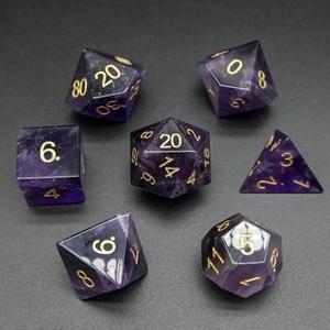 Cristal clair luxe en vrac polyédrique pierre naturelle dés violet pierre précieuse dés pour DND <span class=keywords><strong>TRPG</strong></span> - Product Image 2