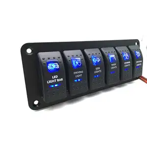 Painel de interruptor liga/desligamento, 12v à prova d' água, interruptor 6 gang, painel para carro, barco marítimo