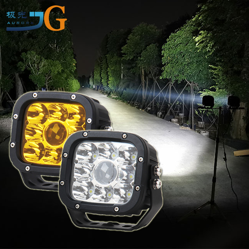 2025 New 5" 65W Led Tractor Led Work Light for Car 4x4 Dual Color 5 Inch LED Working Lights LED Driving Lights
