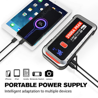 Démarreur de saut USB double QC 25800mAh 2500A en pointe pour moteurs de 8,0L Charge rapide 18W