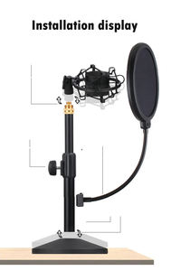 ไมโครโฟนคอนเดนเซอร์แบบพับได้,ไมโครโฟนระดับมืออาชีพตั้งสตูดิโอ USB บันทึกเสียง - Product Image 3