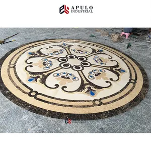 Teste padrão de flor de design personalizado design celling lajes de mármore waterjet medalhões chão jato de água de corte e pisos de mármore inlays