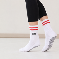 Chaussettes de Pilates antidérapantes, chaussettes de yoga confortables en tissu, chaussettes d'entraînement personnalisées pour femmes, danse, barre, yoga, exercice