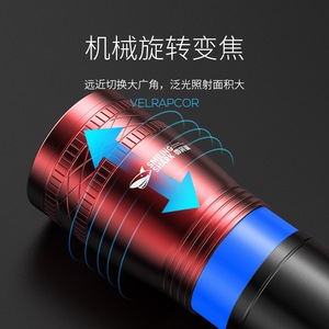 Lampe de poche LED Smiling Shark, lumière latérale à mise au point variable, torche rechargeable, photographie, camping - Product Image 4