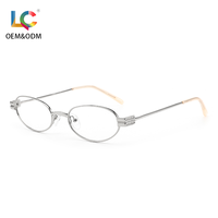 Gafas Ópticas Metálicas Ovaladas Estrechas de Alta Calidad, Montura Completa, con Bloqueo de Luz Azul, Cómodas para el Trabajo de Oficina y Uso Diario