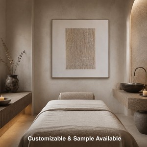 Decorazione da Parete Fatta a Mano Tonalità della Terra Tela Astratta Pittura Minimalista Effetto Intonaco Wabi Sabi Arte Murale 3D - Product Image 5