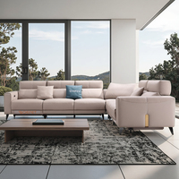 Luxuriöses Ecksofa aus Echtleder mit Elektrischer Relaxfunktion, Verstellbar, Multifunktional und L-förmig für das Heimkino