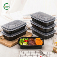 Duurzame wegwerp lunchbox van PP plastic met één compartiment, 38oz, magnetronbestendig, inclusief deksel