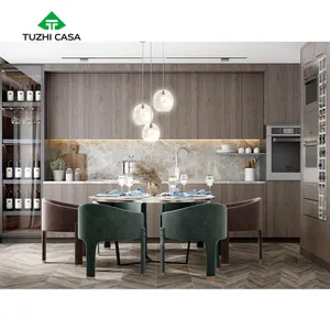 Tuzhi Casa nhà sản xuất Dubai hiện đại melamine thép không gỉ tủ bếp đặt tủ bếp