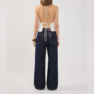 Fábrica de ropa de mujer personalizada <span class=keywords><strong>Halter</strong></span> <span class=keywords><strong>Top</strong></span> <span class=keywords><strong>blanco</strong></span> mujeres Tops Snd blusa de moda - Product Image 4