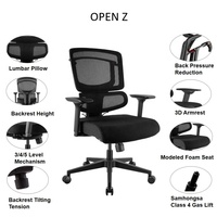 Chaise de bureau ergonomique en maille avec accoudoirs 3D, soutien lombaire, assise coulissante et inclinable, idéale pour les réunions - GTChair