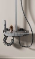 Ensemble de robinet de douche gris de luxe moderne, accessoires de salle de bain avec eau chaude, prix de gros