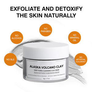 Masque facial de boue d'argile volcanique d'Alaska avec nettoyage en profondeur des pores naturels avec masques d'argile volcanique au collagène à l'acide glycolique Vente en gros - Product Image 3