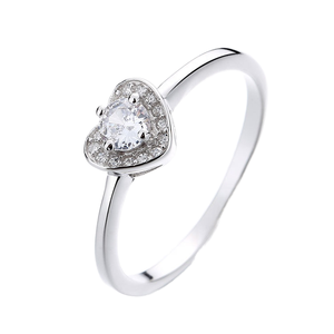 Anillo de Compromiso SPJ de Diseño Clásico, Chapado en Platino, Plata de Ley 925, con Zirconia Azul Océano, para Aniversario de Bodas - Product Image 1