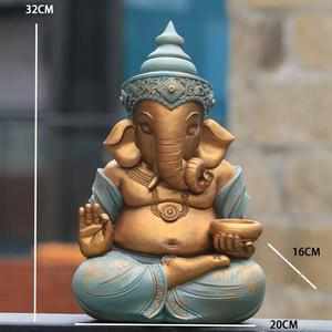 Statue de dieu indien en polyrésine ornement en résine de dieu hindou Statue de Ganesha fournitures de <span class=keywords><strong>jardin</strong></span> articles cadeaux de pendaison de crémaillère Diwali - Product Image 5