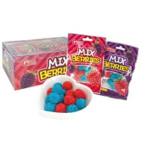 Bonbons gélifiés géants en forme de baies, saveur mélange de baies, rouge et bleu, 18g, pour commandes OEM