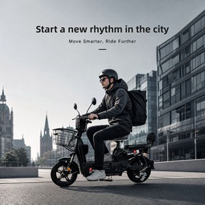 Scooter Eléctrico Urbano de 350W 48V Directo de Fábrica con Cesta, Asiento Trasero, Batería de Plomo-Ácido, 55-65km de Autonomía, <span class=keywords><strong>para</strong></span> <span class=keywords><strong>Adultos</strong></span> y Mujeres - Product Image 3