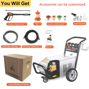 <span class=keywords><strong>Idropulitrice</strong></span> Elettrica da 200bar 2900Psi 7.5kW, Macchina per Autolavaggio in Acciaio Inox - Product Image 4