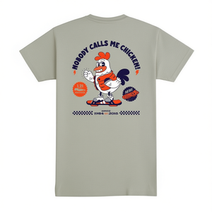 Maglietta Nobody Calls Me Chicken grigia 1984 2015 con stampa sul retro, maglietta promozionale - Product Image 2