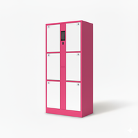 Armoire en acier intelligente avec serrure électronique à reconnaissance faciale, système de casiers assemblé, livraison sécurisée de colis, bâtiments de bureaux