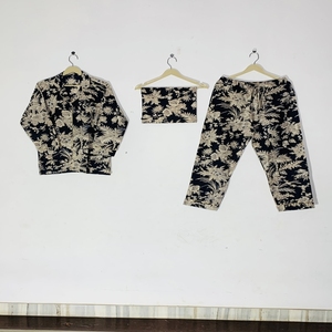 Best Selling Cotton Pajama Set Long <b>Pant</b> - Cotton Nightwear, Women's Bohemian Summer Sleepwear & Loungewear Gift - Product Image 1