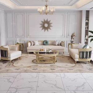 أريكة فاخرة من الخشب الصلب على الطراز الأوروبي الراقية ، بسيطة وحديثة لغرفة المعيشة للاستخدام المنزلي أو الفندقي - Product Image 2