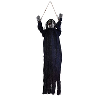 Nouvelle conception de décoration murale/de porte pour Halloween, voile noir en tissu, squelette, maison hantée, décoration de jardin, fantôme suspendu effrayant