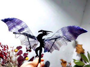 Alas de cristal natural con diferentes temas Dragon Angel Demon Bat Butterfly Soporte de metal para manualidades de cristal - Product Image 3