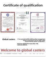 Roulettes universelles GLOBE en TPU rouge, silencieuses et résistantes à l'usure, options de roues plates de 3 pouces, installation par vis, galvanisées