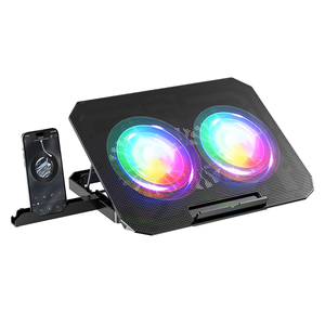 Refroidisseur d'<span class=keywords><strong>ordinateur</strong></span> <span class=keywords><strong>portable</strong></span> réglable d'occasion avec deux ventilateurs de 6 <span class=keywords><strong>pouces</strong></span>, alimenté par USB, <span class=keywords><strong>support</strong></span> à angle libre, <span class=keywords><strong>support</strong></span> de téléphone, pour <span class=keywords><strong>ordinateur</strong></span> <span class=keywords><strong>portable</strong></span> de 14/<span class=keywords><strong>15</strong></span> <span class=keywords><strong>pouces</strong></span>, USB 5V - Product Image 1