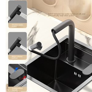 Évier de cuisine multifonctionnel en acier inoxydable, <span class=keywords><strong>mini</strong></span> évier à fente cachée, petit évier pour appartement, lavabo pour les mains - Product Image 4
