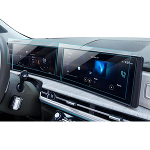 Lámina de coche para Hyundai <span class=keywords><strong>Santa</strong></span> <span class=keywords><strong>Fe</strong></span> (SE/SEL/XRT/Limited/caligrafía) 2024 navegación 12.3In película protectora de pantalla de vidrio templado automático - Product Image 1