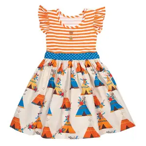 Восхитительное детское платье с цветочным принтом, Новое Стильное платье для девочек