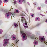 Rouleau de tissu en mousseline de soie florale légère 100 % polyester de haute qualité JM pour la conception de vêtements féminins