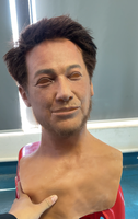 Masque de costume personnalisé de haute qualité en silicone noir et brun, simulation réaliste, accessoires de maquillage pour performance