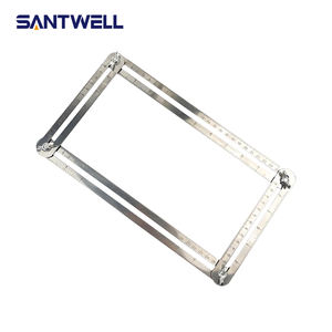 Règle pliante en acier inoxydable 250 mm, outil de mesure à 4 volets, règle pliante pour l'alignement et la mesure de la pose de carreaux - Product Image 1