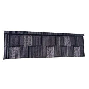Tuiles de métro plaques de toiture matériaux de construction construction de maison <span class=keywords><strong>style</strong></span> japonais tuile de couverture en métal revêtue de pierre - Product Image 1