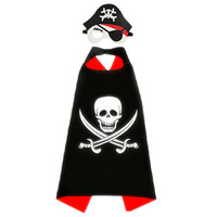 Disfraz de Capa de Pirata de 3 Piezas para Niños, Capa de Pirata con Máscara para Niños, Disfraces para Fiestas de Carnaval de Halloween
