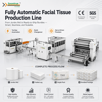 Ligne de production de mouchoirs faciaux à grande vitesse, machine automatique de fabrication et d'emballage de papier toilette et de papier tissu, du rouleau jumbo au sac