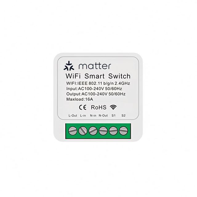 Matter Over WiFi Smart Light Switch DIY Breaker Module Homekit SmartThings Remote Control 2 Way 16A