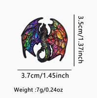 Broche en alliage de zinc émaillée Dragon Fantastique, style verre UV, créature mythique colorée, badge en métal