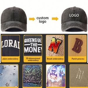 Hot Selling Washed Soft Top Vintage Distressed Dad <b>Hats</b> Adjustable Denim Plain Custom logo Embroidery Baseball Cap <b>for</b> Men Women - Product Image 5