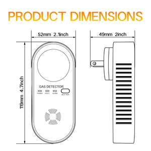 Detector de gas con alarma de CO enchufable Temperatura en tiempo real (-10 ~ 50) Humedad (0% ~ 95%) Pantalla Analizadores de alarma de sonido de pantalla de 2,0" - Product Image 3