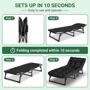 Foldable Camping Hunting Portable Folding <strong>Cot</strong> Used for Beach Barbecue Backpack Office Hiking Bed with Storage Bag - Product Image 6