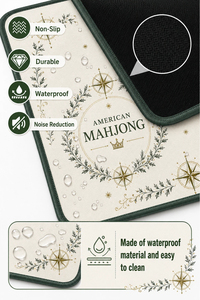 Luxury Forest Green Laurel Wreath Mahjong Table Mat Noise Reduction Neoprene Game Play Mat with Travel Bag for <b>Gifts</b> - Product Image 6